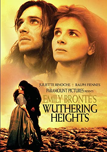 Wuthering Heights DVD cover with two faces and a couple embracing.