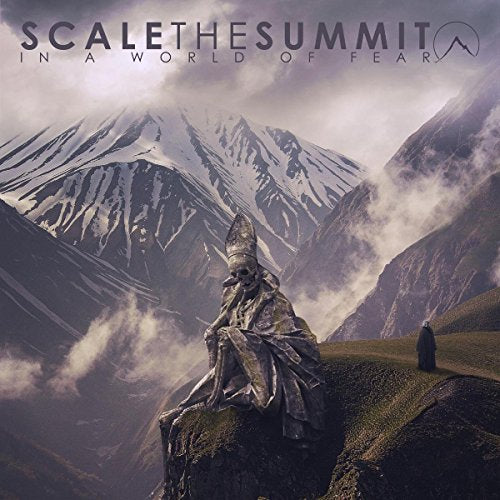 CD cover: mountains, a skeletal figure, and a lone person in mist.