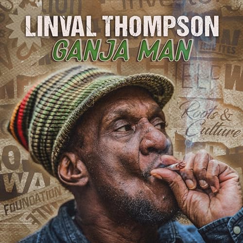 Linval Thompson album cover featuring a portrait of the artist smoking.