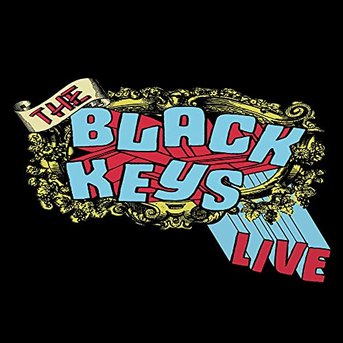 The Black Keys "Live" DVD cover with ornate gold and colorful text.
