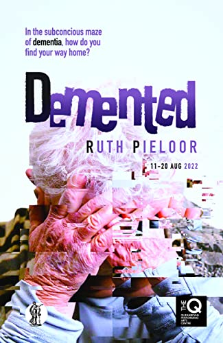 Book cover for "Demented" featuring hands obscuring a fragmented face.