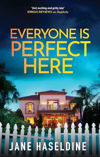 Book cover: illuminated house at dusk, white picket fence foreground.