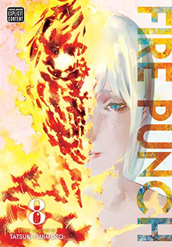 Cover art for Fire Punch volume 8 showing a person partially engulfed in flames.