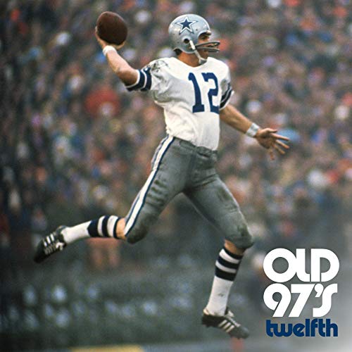 Vintage photo of a football quarterback throwing, album art for Old 97's.