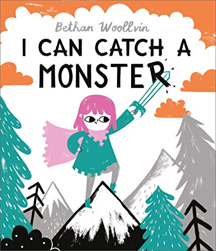 Book cover: girl with sword stands on snowy mountain, hunting.