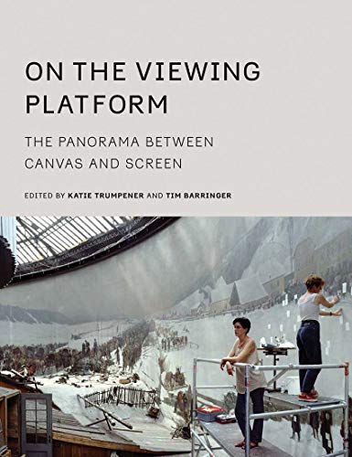 Book cover featuring a historical panorama painting and two figures.