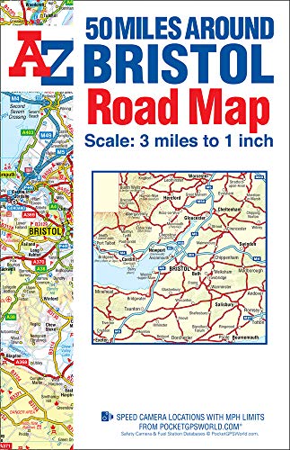 50 Miles Around Bristol Road Map