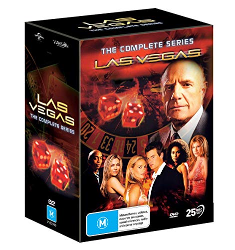 Las Vegas" DVD box set, seasons 1-5, featuring cast and casino imagery.