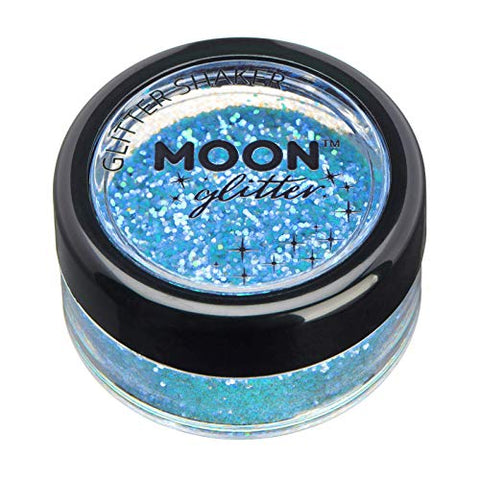 Iridescent Glitter Shakers by Moon Glitter - Blue - Cosmetic Festival Makeup Glitter for Face, Body, Nails, Hair, Lips - 5g