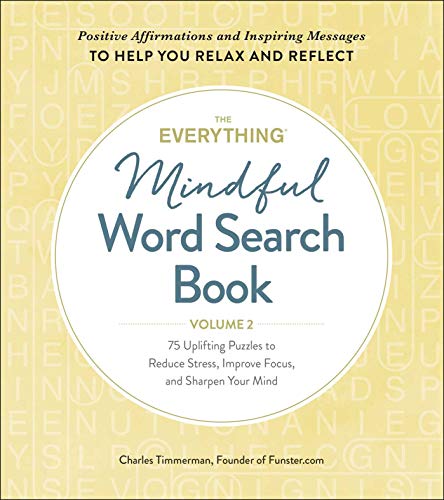 Book cover with “Everything Mindful Word Search Book, Volume 2” title.