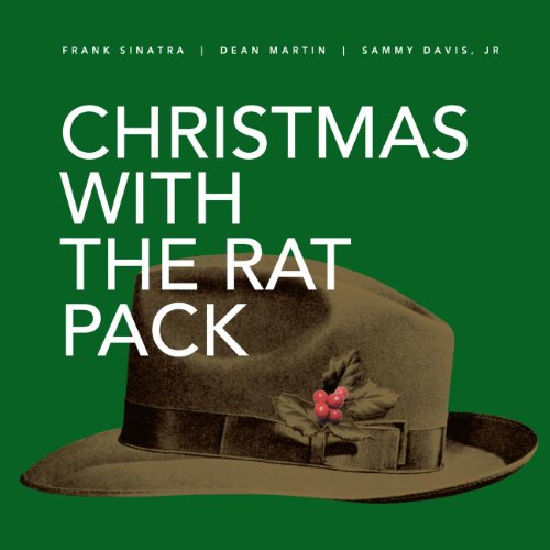 Green album cover with white text and a brown fedora with holly.