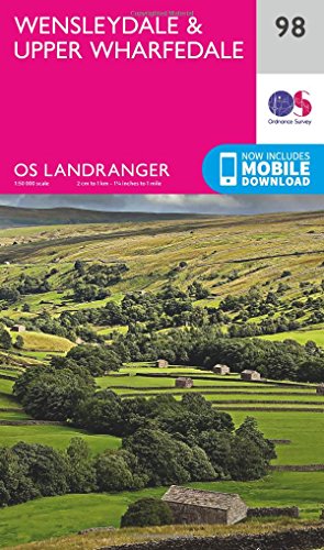 Wensleydale & Upper Wharfedale Map | Yorkshire Dales | Ordnance Survey | OS Landranger Map 98 | England | Walks | Cycling | Days Out | Maps | Adventure