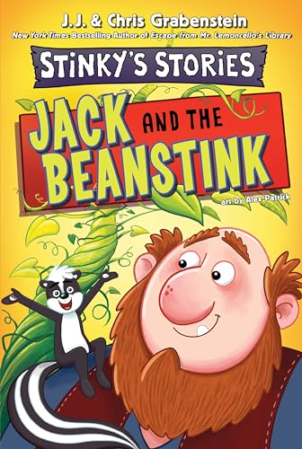 Book cover featuring Jack, a skunk, and a large green beanstalk.