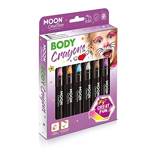 Face Paint Stick Body Crayon for the Face & Body by Moon Creations - Face Paint Makeup for Adults, Kids - 3.5g - Adventure Colours Boxset