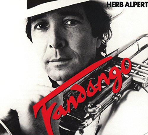 Herb Alpert holding a trumpet, album cover for "Fandango" CD.