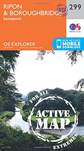 Ripon & Boroughbridge Map | Weatherproof | Easingwold | Ordnance Survey | OS Explorer Active Map 299 | England | Walks | Hiking | Maps | Adventure