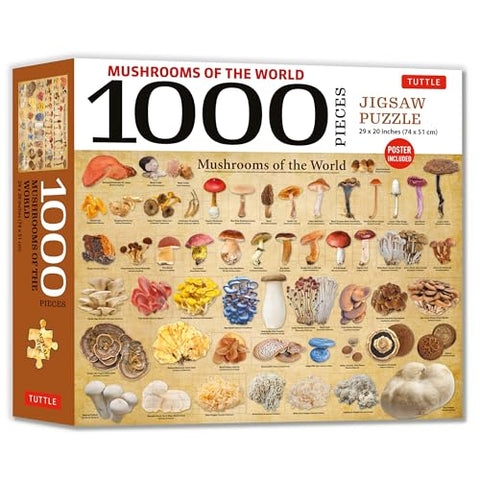 Mushrooms of the World - 1000 Piece Jigsaw Puzzle: For Adults and Families - Finished Puzzle Size 29 X 20 Inch (74 X 51 CM); A3 Sized Poster