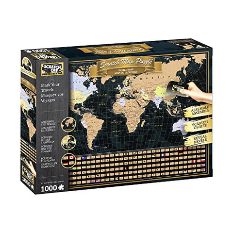 University Games U08566 World Map Scratch Off Puzzle