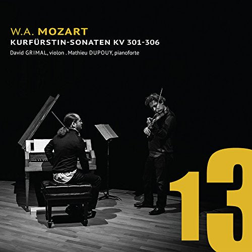 CD cover: Mozart's Kurfürstin-Sonaten with Grimal and Dupouy performing.