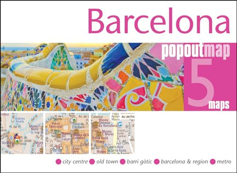Barcelona PopOut Map: Pocket size, pop up map of Barcelona city centre (PopOut Maps)