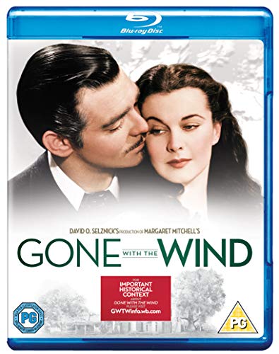 Gone With The Wind" Blu-ray cover featuring Rhett Butler and Scarlett O'Hara.
