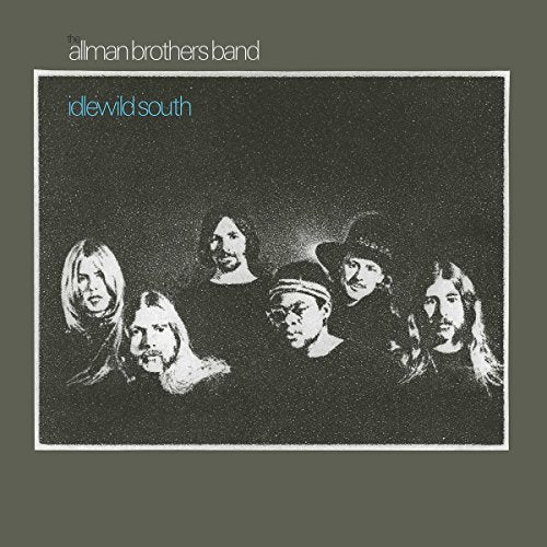 Idlewild South album cover featuring The Allman Brothers Band in black and white.