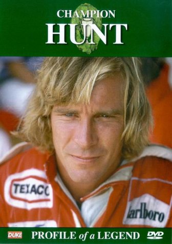 DVD cover featuring James Hunt, a blonde racing driver in red.