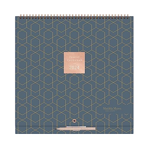 Matilda Myres 2024 Family Calendar - 5 Person Wall Calendar - Home Planning Calendar - January to December 2024 - Activity Stickers (Grey 2024)