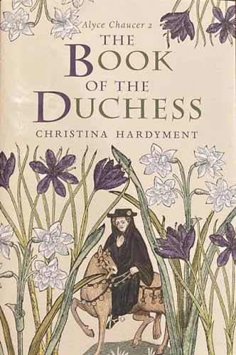 Book cover featuring a medieval knight on horseback surrounded by flowers.