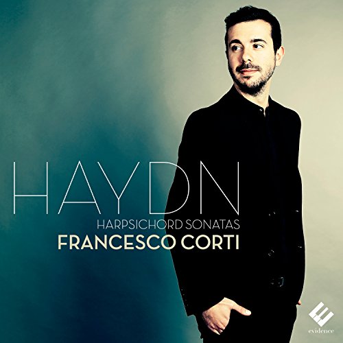 CD cover featuring portrait of Francesco Corti and text “Haydn Harpsichord Sonatas”.