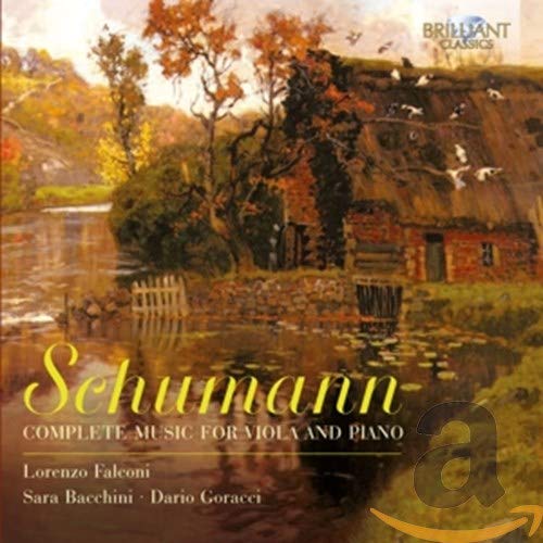 CD cover with autumn landscape painting and text “Schumann: Complete Music…”