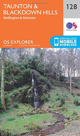 Taunton & Blackdown Hills Map | Wellington & Ilminster | Ordnance Survey | OS Explorer Map 128 | England | Walks | Hiking | Maps | Adventure