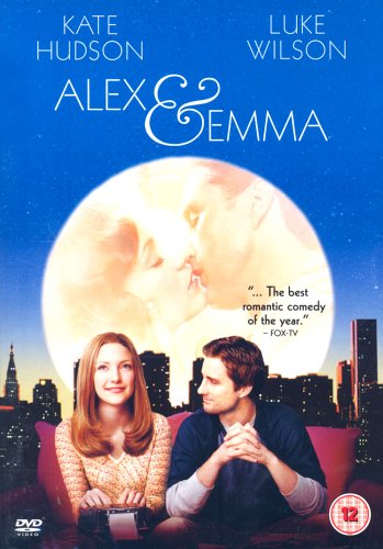 Alex & Emma" DVD cover with Kate Hudson, Luke Wilson, and a moonlit cityscape.