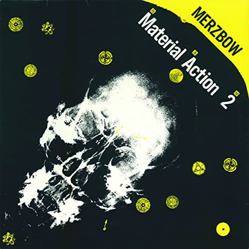 CD cover for Merzbow’s “Material Action 2” featuring a skull image.