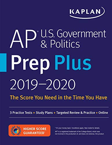 AP U.S. Government & Politics Prep Plus 2019-2020: 3 Practice Tests + Study Plans + Targeted Review & Practice + Online (Kaplan Test Prep)