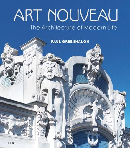 Book cover featuring ornate white Art Nouveau architectural carvings against a clear blue sky.