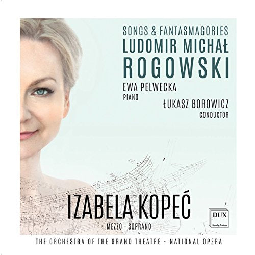 CD cover featuring Izabela Kopec, musical scores, and artist names.
