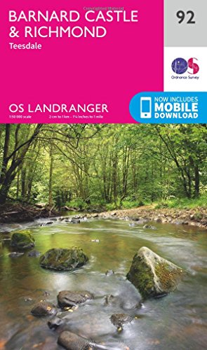 OS Landranger Map 92 Barnard Castle & Richmond