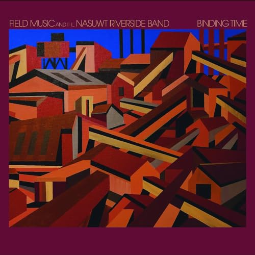 Album cover: abstract geometric buildings in shades of orange and brown.