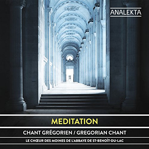 CD cover with a long, arched hallway and text: "Meditation, Chant Grégorien".