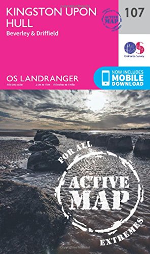 OS Landranger Active Map 107: Kingston upon Hull, Beverley & Driffield.