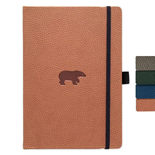 Dingbats - Wildlife Lined Extra Large Notebook, Brown Bear, A4 - Hardcover Notebook - PU Leather - Perforated, Cream 100gsm Ink-Proof Paper - Includes Pocket, Elastic Closure, Pen Holder, & Bookmark