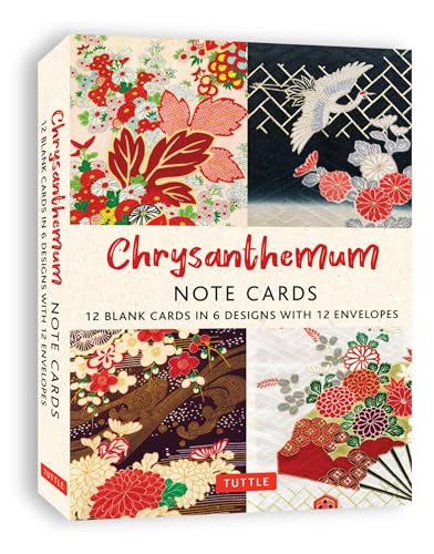 Chrysanthemums, 12 Note Cards : 12 Blank Cards in 6 Lovely Designs (2 each) with 12 Patterned Envelopes