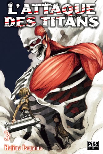 Attack on Titan volume 3 cover with a large Titan and characters.