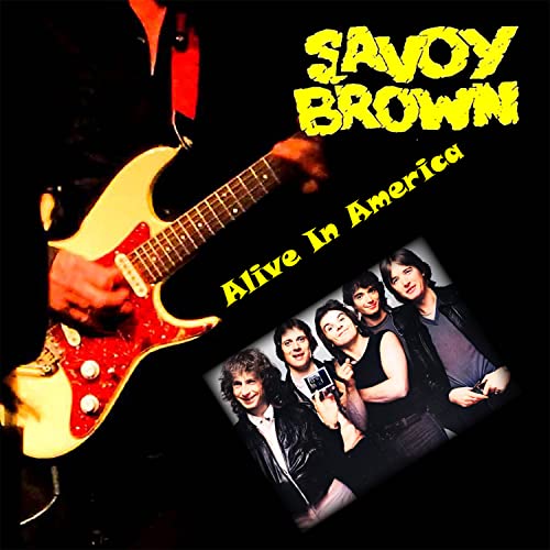 Savoy Brown album cover: guitarist, band photo, and yellow title text.
