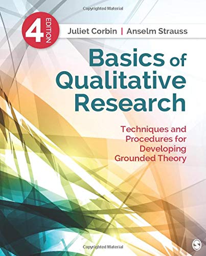 Book cover: "Basics of Qualitative Research," 4th edition, by Corbin & Strauss.