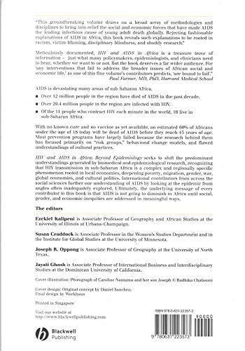 HIV and AIDS in Africa: Beyond Epidemiology