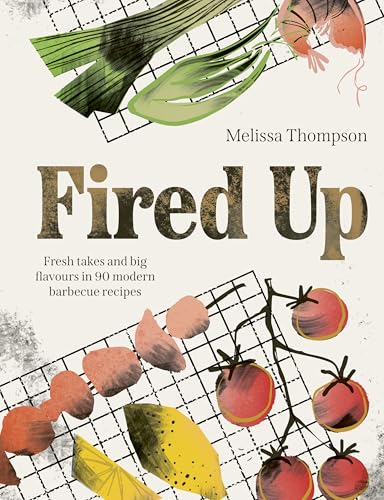 Cookbook cover with illustrated vegetables and bold “Fired Up” title.