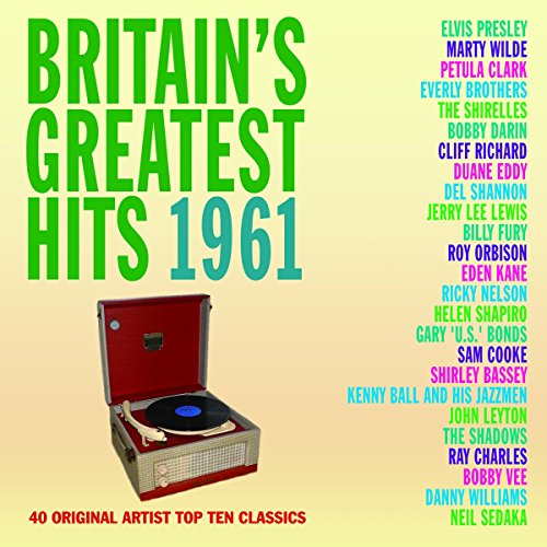 CD cover for “Britains Greatest Hits 1961” with a retro record player.