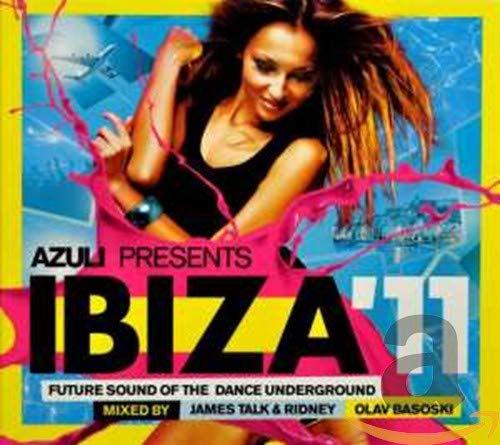 CD cover for “Ibiza ‘11” featuring a woman and vibrant pink splashes.